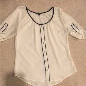 Express white and black blouse